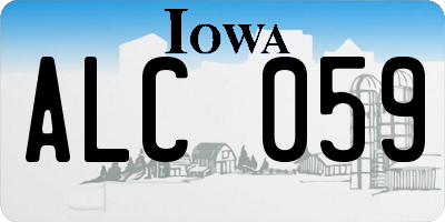 IA license plate ALC059