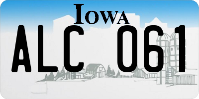 IA license plate ALC061