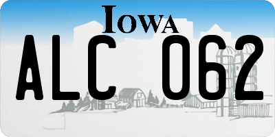 IA license plate ALC062