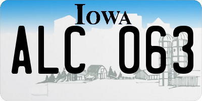 IA license plate ALC063