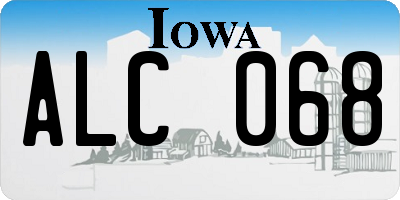 IA license plate ALC068