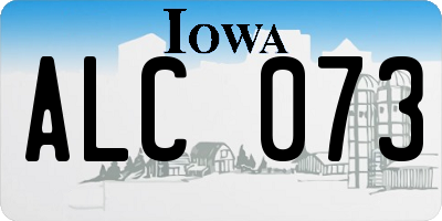 IA license plate ALC073