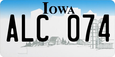 IA license plate ALC074