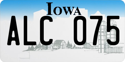 IA license plate ALC075