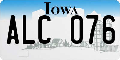 IA license plate ALC076