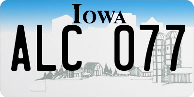 IA license plate ALC077