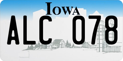 IA license plate ALC078