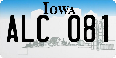 IA license plate ALC081
