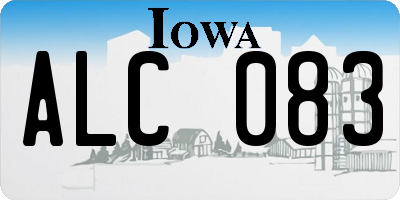 IA license plate ALC083