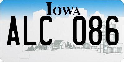 IA license plate ALC086