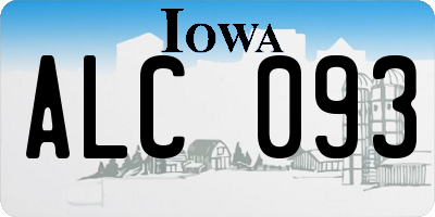IA license plate ALC093