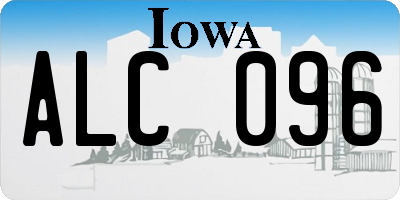 IA license plate ALC096