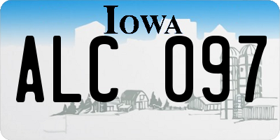 IA license plate ALC097