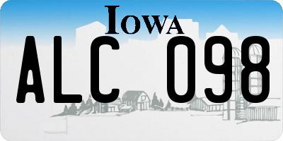 IA license plate ALC098