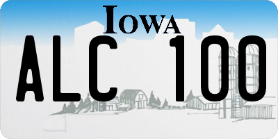 IA license plate ALC100