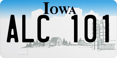 IA license plate ALC101