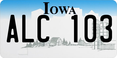 IA license plate ALC103