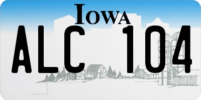 IA license plate ALC104