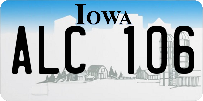 IA license plate ALC106