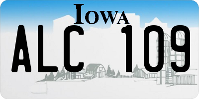 IA license plate ALC109
