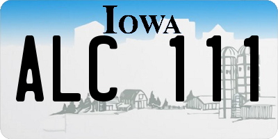 IA license plate ALC111