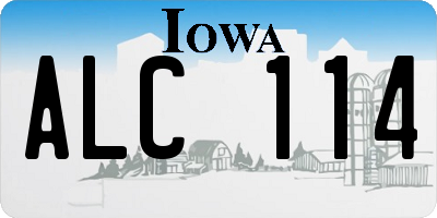 IA license plate ALC114