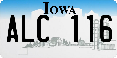 IA license plate ALC116