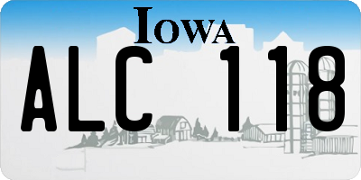 IA license plate ALC118