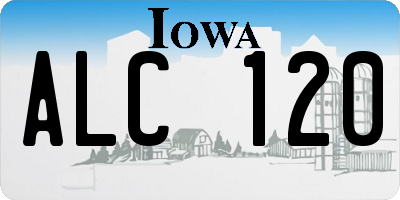 IA license plate ALC120