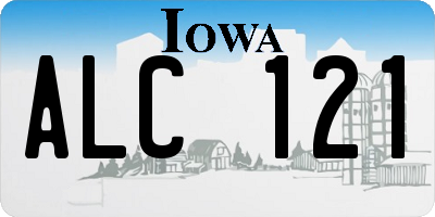 IA license plate ALC121