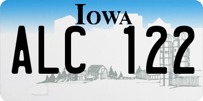 IA license plate ALC122