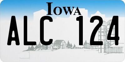 IA license plate ALC124