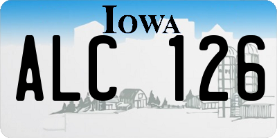 IA license plate ALC126