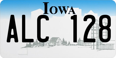 IA license plate ALC128