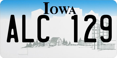IA license plate ALC129