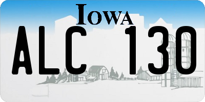 IA license plate ALC130