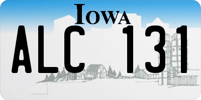 IA license plate ALC131