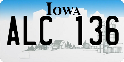 IA license plate ALC136