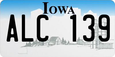 IA license plate ALC139