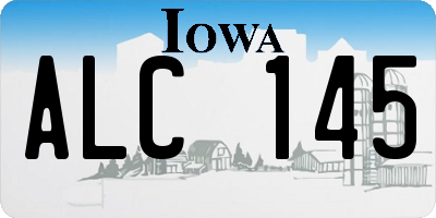 IA license plate ALC145
