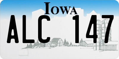 IA license plate ALC147