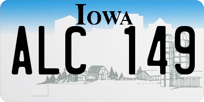 IA license plate ALC149