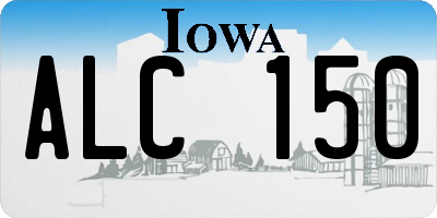 IA license plate ALC150