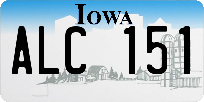 IA license plate ALC151