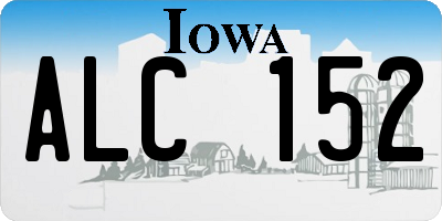 IA license plate ALC152