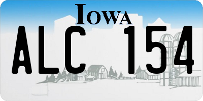 IA license plate ALC154