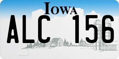 IA license plate ALC156