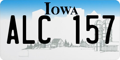 IA license plate ALC157