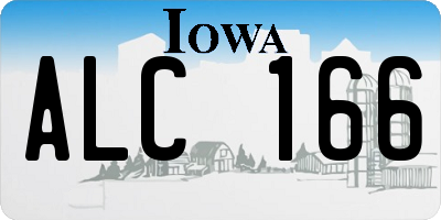 IA license plate ALC166