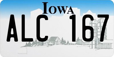 IA license plate ALC167